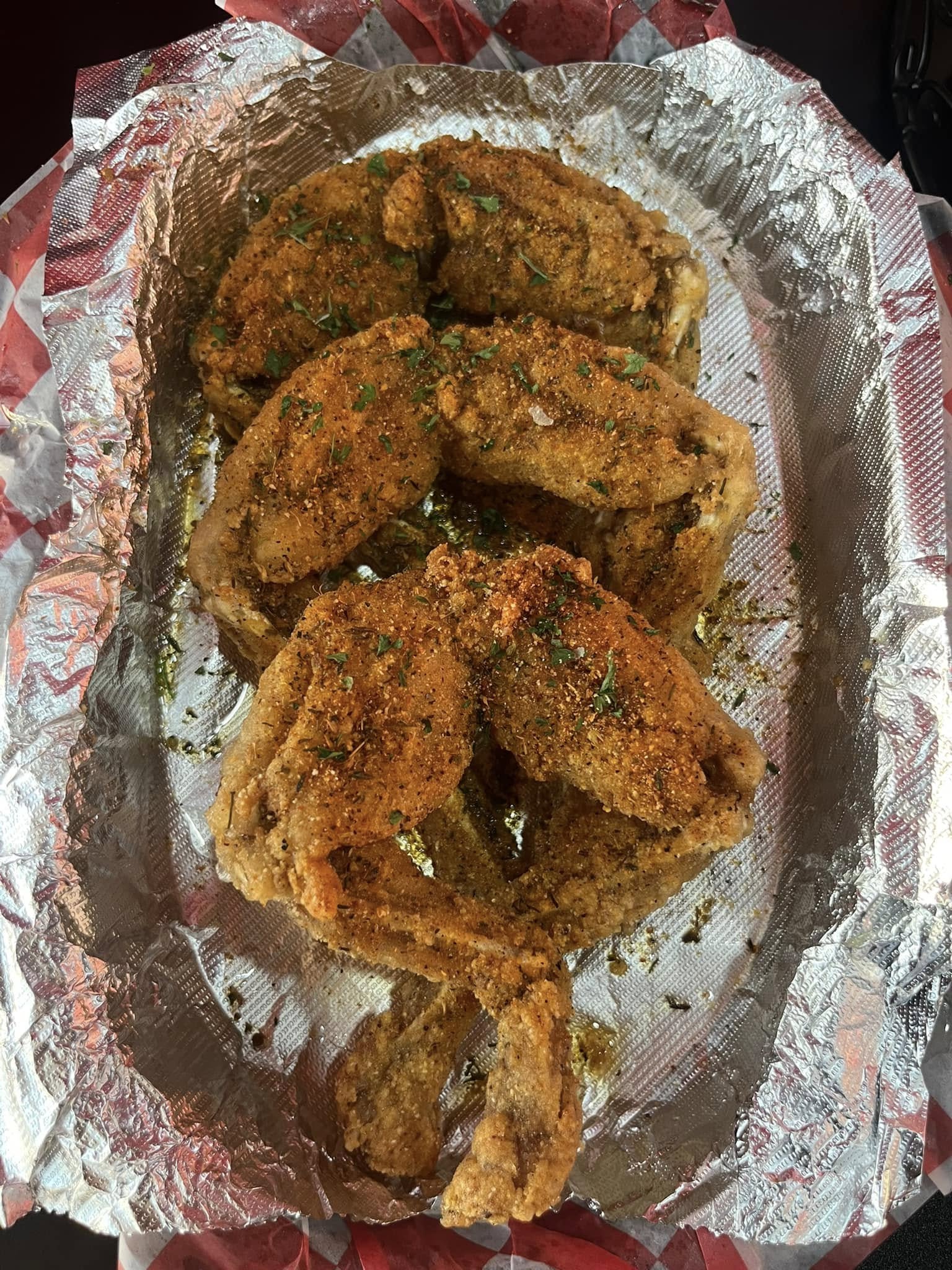 Frog legs from Off The Hook Eatery